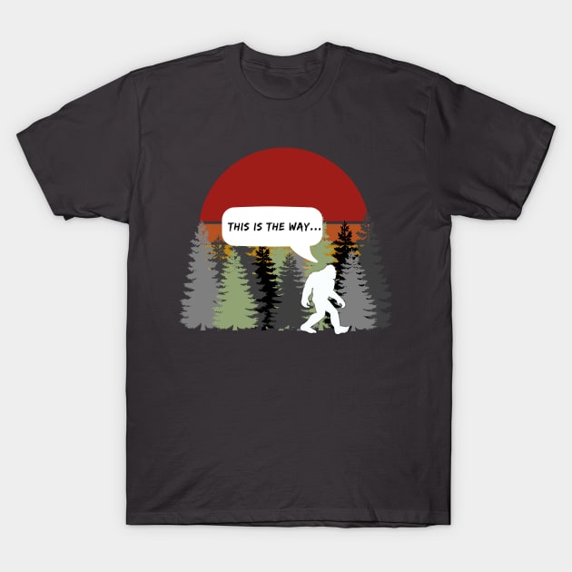 Sasquatch Retro Sun Forest Humor T-Shirt by Holisticfox